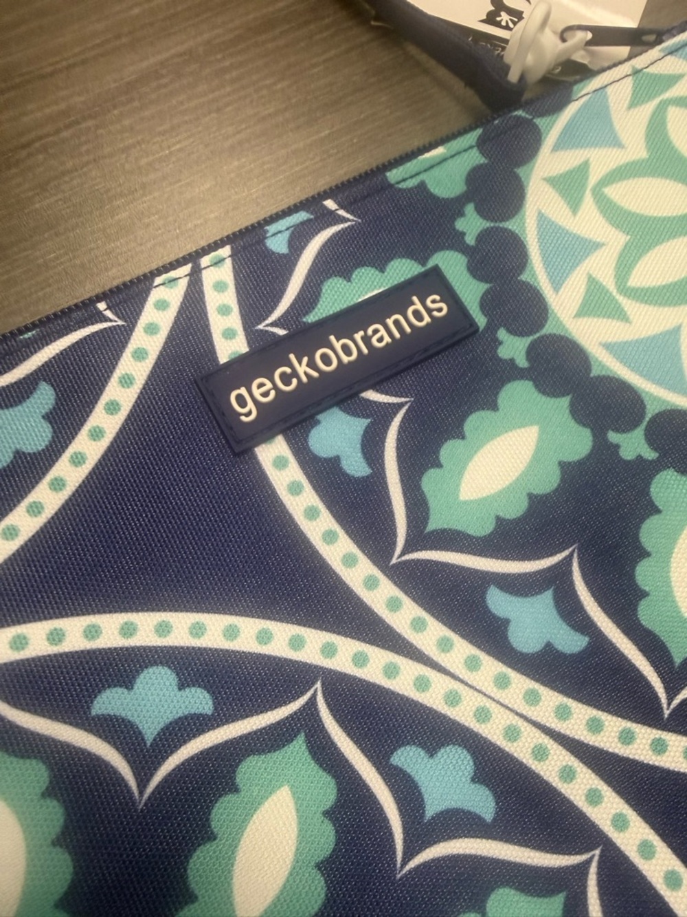 Geckobrands Blue & Teal Patterned Swim Suit & Utility Bag Wristlet Clutch - Picture 2 of 6